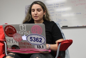 Juliana Lima, 20, a political science and world languages education double major, from Sao Paulo, Brazil, uses her MacBook Air for everything. Lima said her MacBook was the best investment she and her parents made and never has to worry about it crashing.